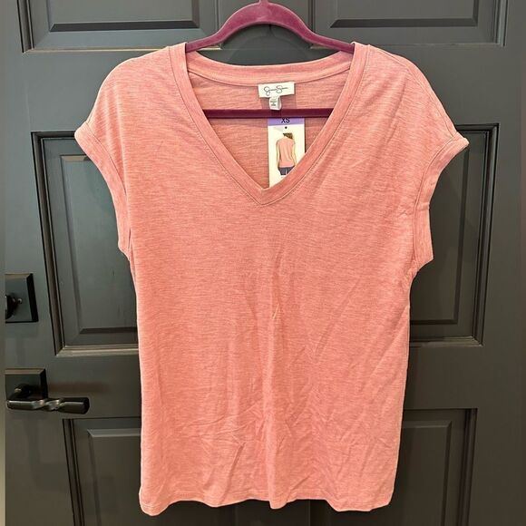 NWT JESSICA Simpson comfy crew v-neck top - Picture 4 of 4